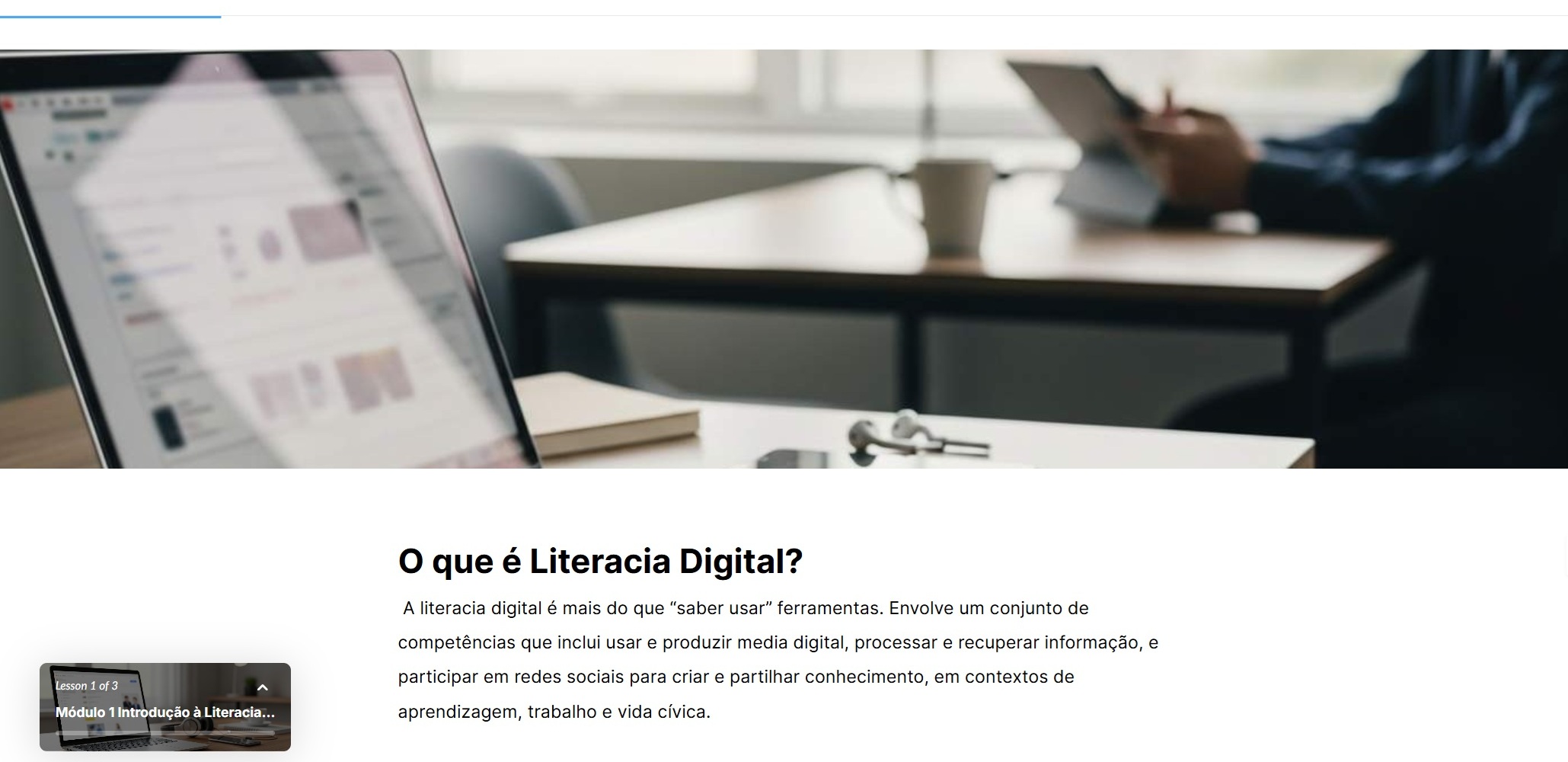 Cabeçalho do site do Tema 3